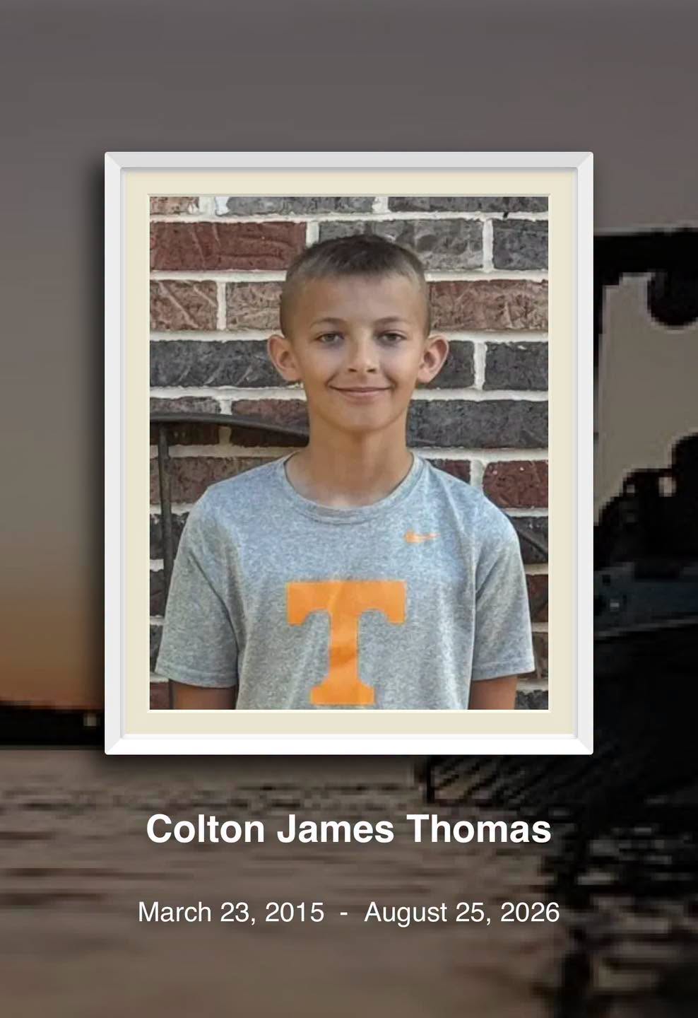 Colton James Thomas Obituary, Death - Tullahoma Community Mourns 11-Year-Old